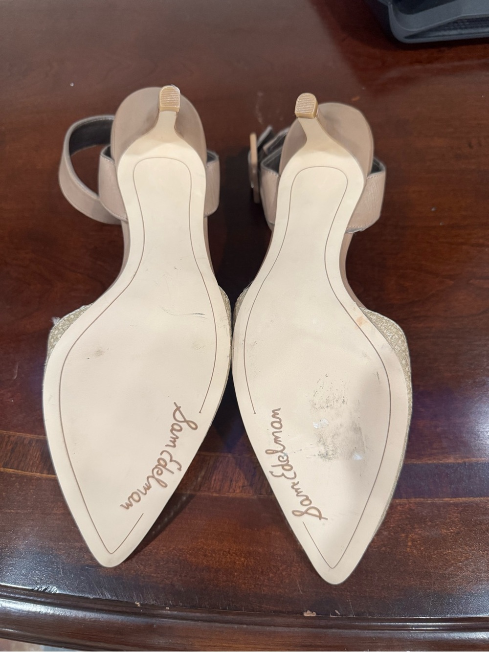 Sam Edelman Elegant Women's Ankle-Strap Pumps in Pearl Beige Size 8 - Picture 6 of 6